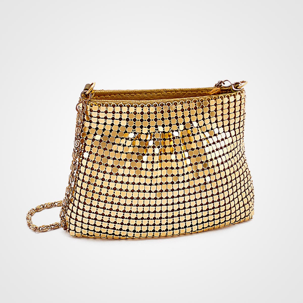 Bright Gold Purse With Chain - Image 1